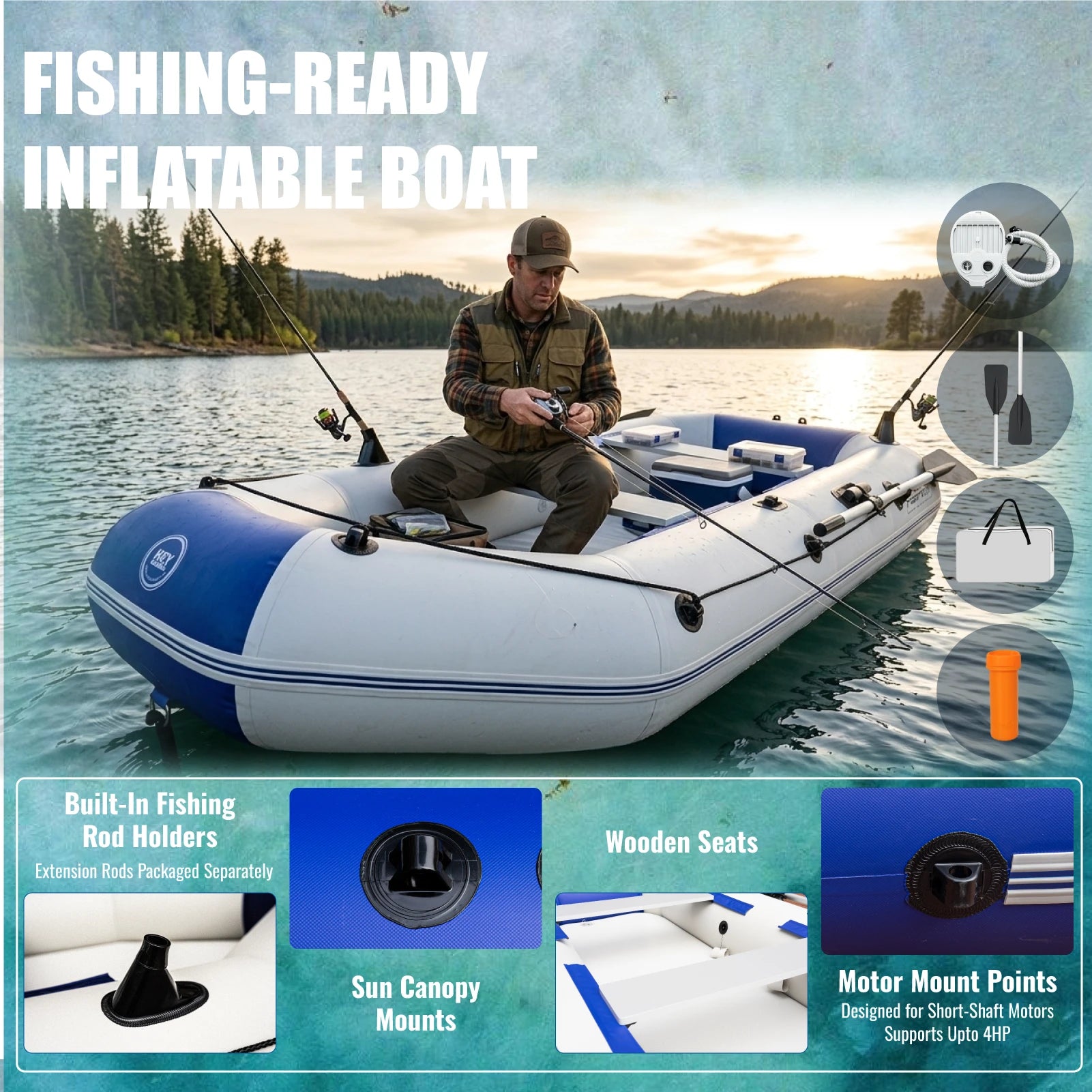 10 ft Inflatable Fishing Boat