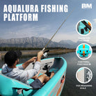 Person fishing from an inflatable fishing kayak