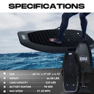 Electric hydrofoil specifications for AquaGlide 5’4 CRUISER EFOIL hydrofoil board