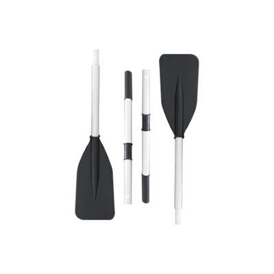 Set of three oars with black and white design