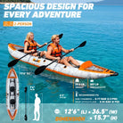 dimension of inflatable 2 person kayak