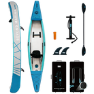 Inflatable single kayak boat and accessories
