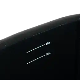 Black appliance water level indicator.