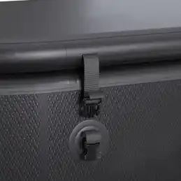 Black waterproof bag with buckle straps.