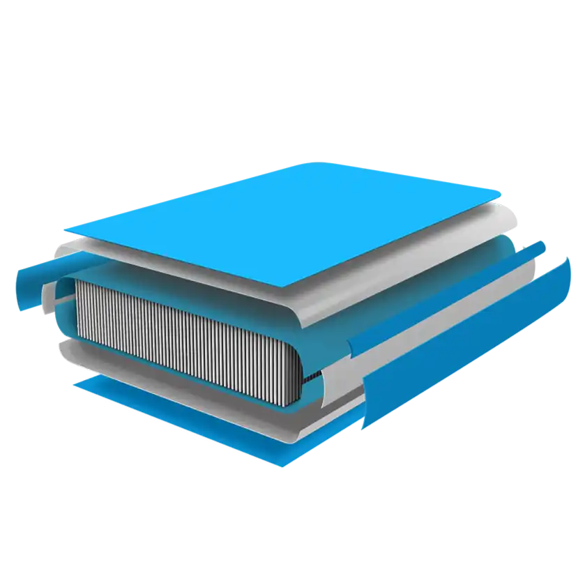 Blue and white book.