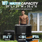 Black inflatable cold plunge tub with anti-slip steps and bivi branding