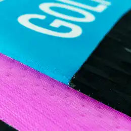 Colorful textured fabric layers.