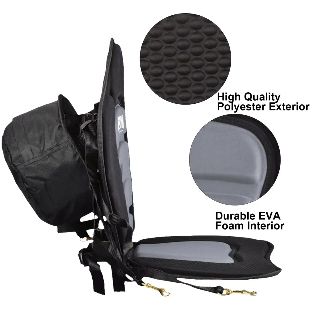 Ergonomic High Back Kayak Seat with Open Zipper