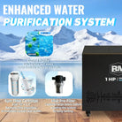 Black 1 HP ice bath tub with ozone purification, pre-filter, anti-slip steps