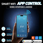 Smartphone showing smart home app controlling temperature on Complete Cold Ice Bath Tub with anti-slip steps