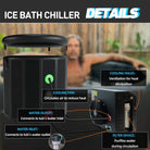 Complete Cold Ice Bath Tub with Anti-Slip Steps and portable chiller system for cold water therapy