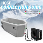 Gray Deep Design inflatable slanted-edge plunge tub for full-body immersion