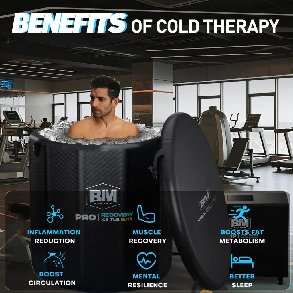 Black BMI Pro Recovery Ice Tub Elite in deep round design