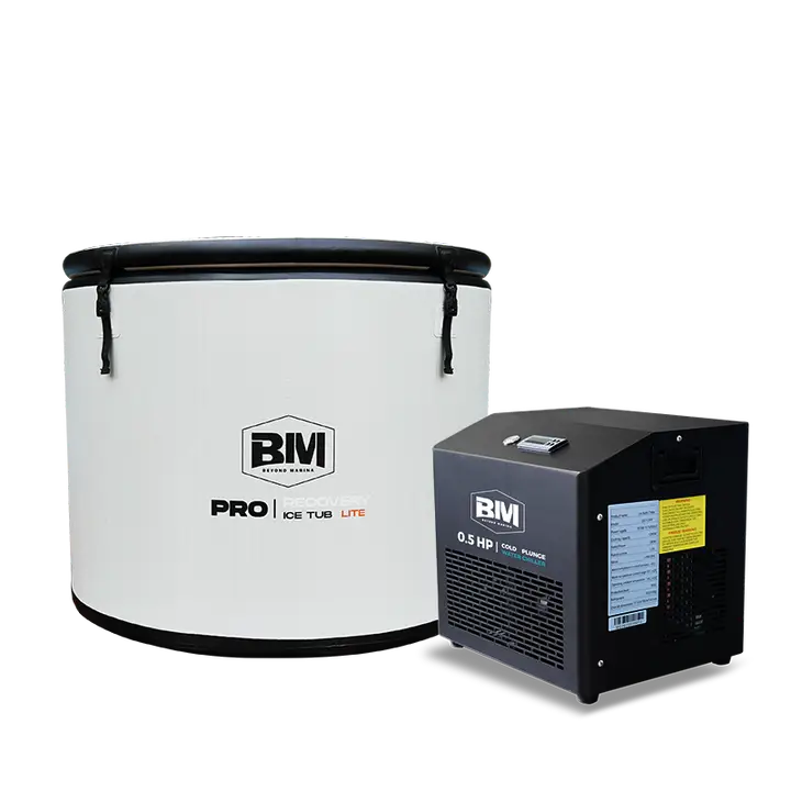 Deep Round Ice Bath Tub for Full-Body Soak and Recovery in White and Black