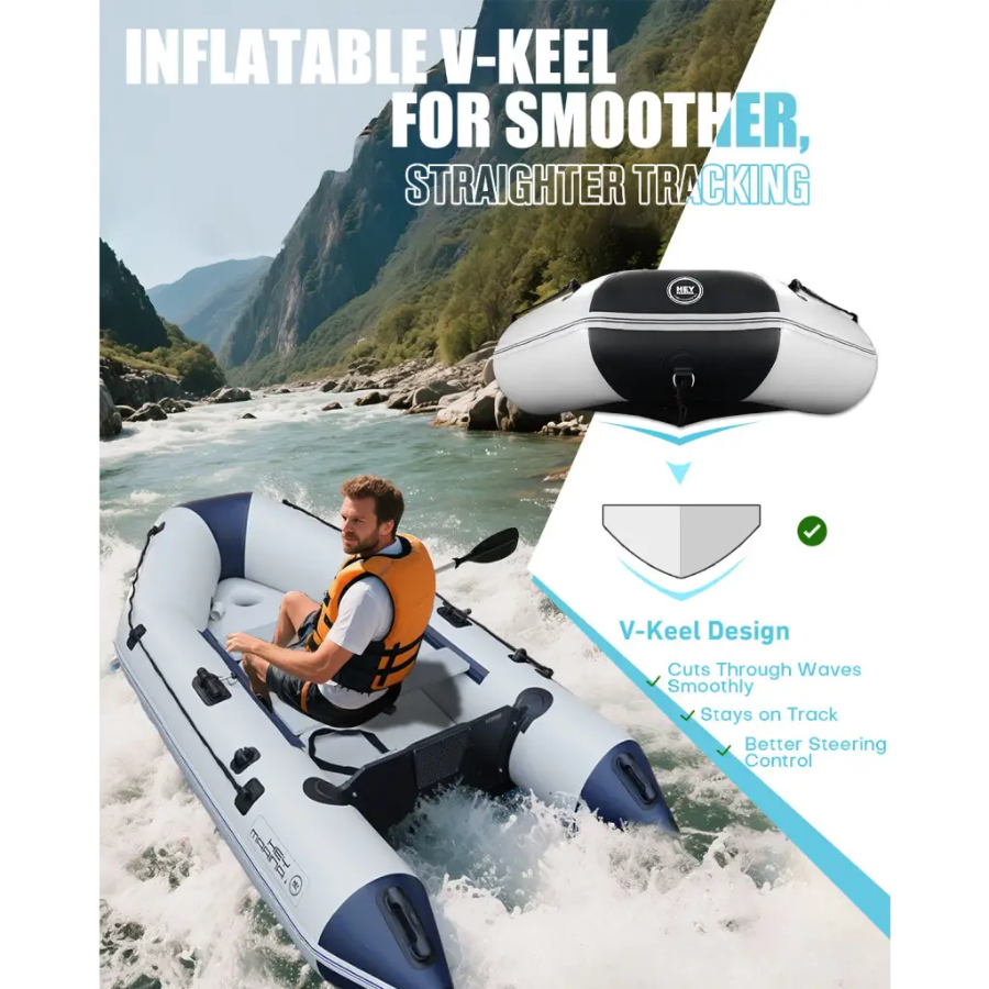 Inflatable boat with V-keel design from Durable Inflatable Boat 10ft Heymarina Series