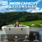 Modern 120-gallon oval ice bath tub with ozone for recovery