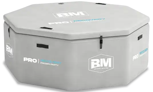 Gray, hexagonal, insulated container.