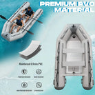 Gray Titan inflatable dinghy boat with 0.9mm PVC, white floor