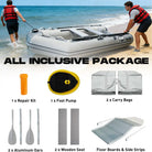 Silver Titan inflatable dinghy boat with black trim and BM logo