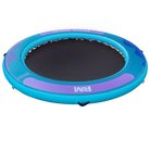 Round blue and purple inflatable floating platform for up to 6 people with repair kit