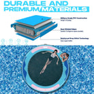 Durable inflatable floating platform 8x6x6 with repair kit for up to 6 people