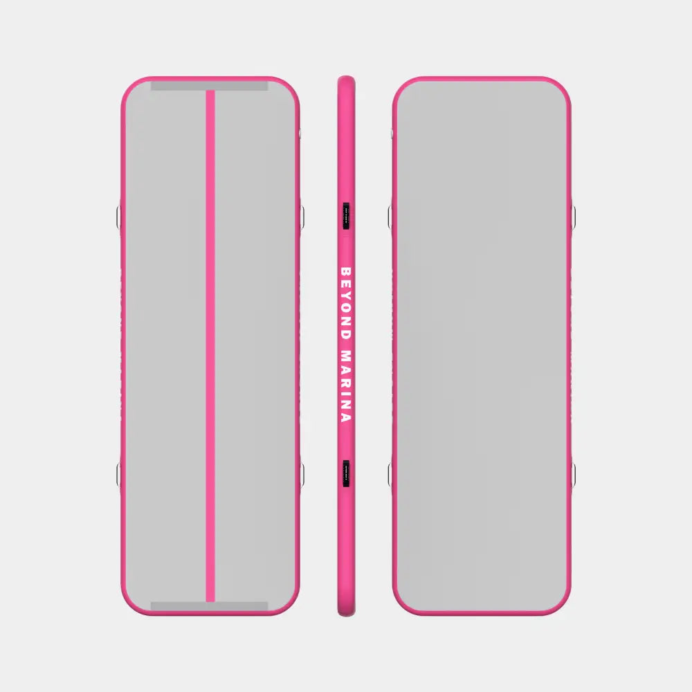 Pink and Gray iPhone Case Back Side View - Beyond Marina AIR TRACK INFLATABLE GYMNASTICS MAT TUMBLING TRACK - PASTEL