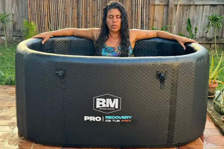 Inflatable ice bath tub.