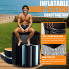 Inflatable ice bath with anti-slip steps and insulated walls for safe cold plunge