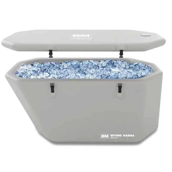 Inflatable Ice Tub ArcticEdge Pro with ice and open lid for pro icebath elite use