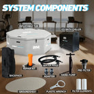 Inflatable octagonal ice bath system with all necessary components for group or solo use