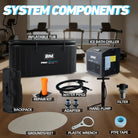 Black inflatable oval ice bath tub with 0.5 HP chiller and BM Pro Recovery branding