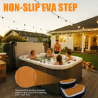 Outdoor hot tub with non-slip EVA steps for ice bath and cold plunge tubs