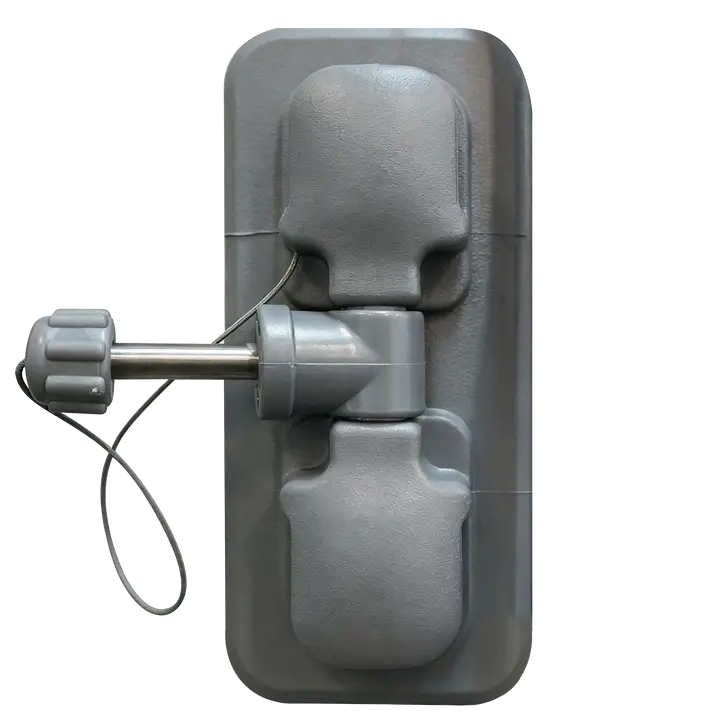 Gray plastic quick-release pin with safety lanyard for Oar Lock Nut for Inflatable Dinghy