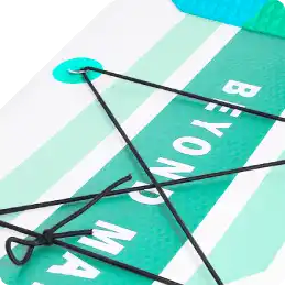 Paddleboard with bungee cords.