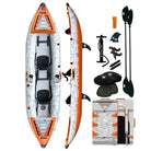 12'6" Inflatable Tandem Fishing Kayak with Drop-Stitch Floor - BEYOND MARINA