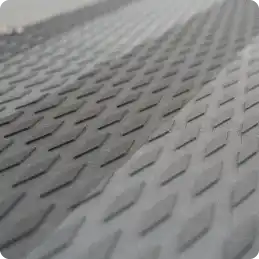 Textured diamond-patterned surface.