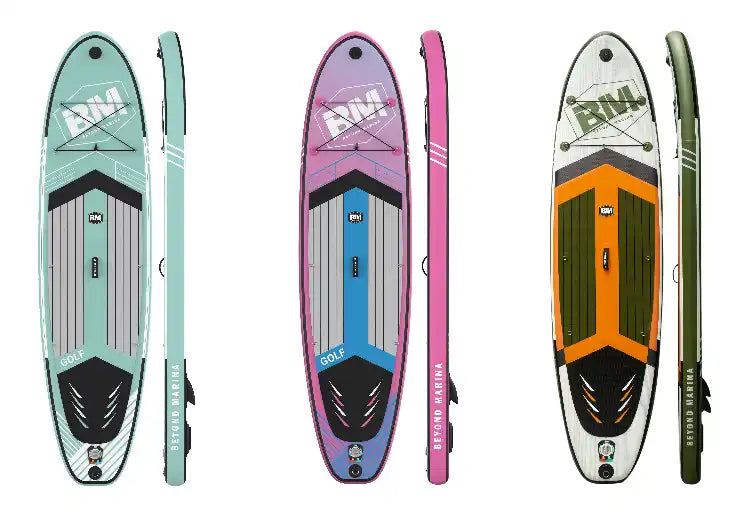 Three inflatable paddleboards.
