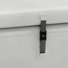 White cooler with black latch.