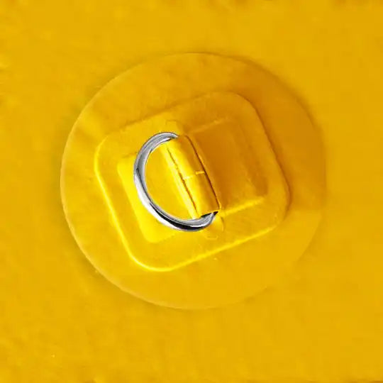 Yellow inflatable boat D-ring patch.